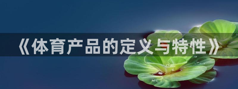 《体育产品的定义与特性》
